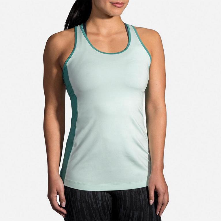 Brooks Pick-Up Running Tank Top - Women's - Green (46835-VTRQ)